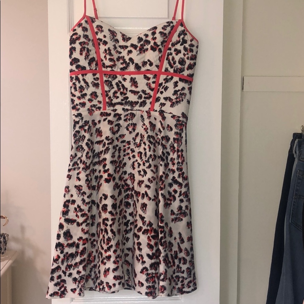 Parker 100% Silk Mini Leopard Print Dress.